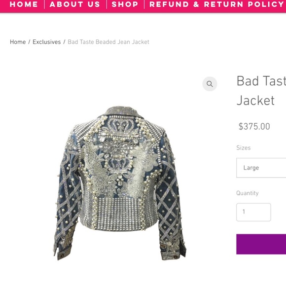 Sold- Embellished Denim Jacket - Picture 3 of 6